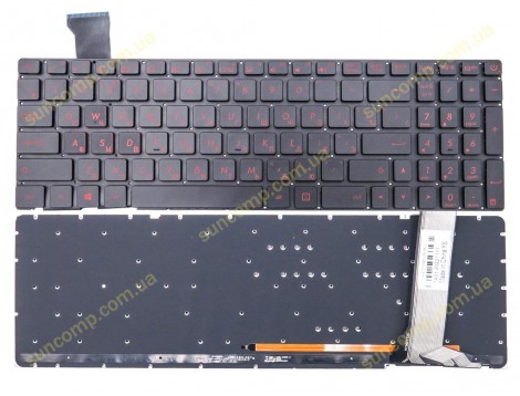 Клавіатура для ASUS ROG GL752, GL752V, GL752VL, GL752VW, GL752VWM GL552 GL552V GL552V GL552J (RU Black без рамки з підсвіткою)