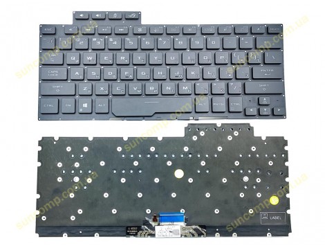 Клавіатура для ASUS ROG Zephyrus G14 GA401, GA401U, GA401M GA401QC GA401QE GA401QH GA401QM (RU Black без рамки з підсвіткою) Оригінал