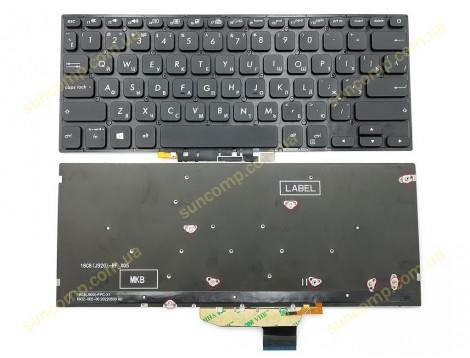 Клавіатура для ASUS VivoBook S430, X430, S430FA, S430FN, S430UA, S430U, X430FA, X430FN, X430UA (RU Black без рамки з підсвіткою)