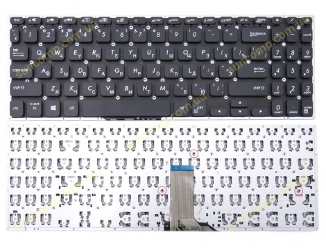 Клавіатура для ASUS VivoBook S530, X530, K530, S530F, S530UA, X530FA, X530UN (RU Black без рамки)