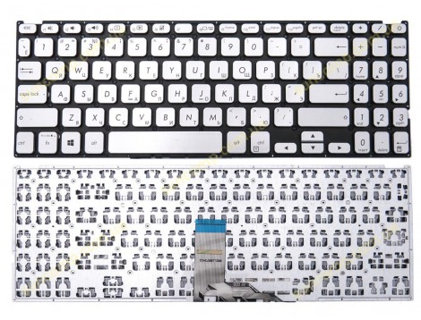 Клавіатура для ASUS X509 X512 X515, K509, X509FA X509FB X509FJ X512D X512DA X512F X512FA X512U X512UA X512UB X515JA X515FA X515MA (RU Silver) Оригінал