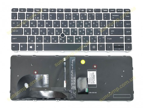 Клавіатура для HP Elitebook 745 G3, 745 G4, 840 G3, 840 G4 (RU Black з підсвіткою) Оригінал