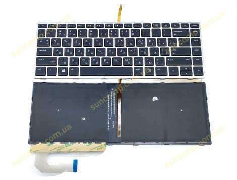 Клавіатура для HP Elitebook 745 G5, 745 G6, 840 G5, 840 G6, 846 G5, 846 G6 (RU Silver з підсвіткою)