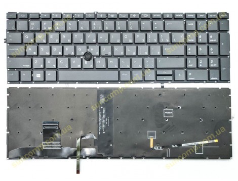 Клавіатура для HP Elitebook 850 G7, 850 G8, 855 G7, 855 G8, 750 G7, 750 G8, Zbook Firefly 15 G7 G8 (RU Black з підсвіткою) Оригінал