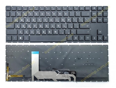 Клавіатура для HP Omen 15-EK, 15-EN, 16-B, 16-K (RU Black з White підсвіткою) AMD версія. Оригінал