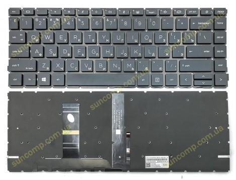 Клавіатура для HP ProBook 440 G8, 440 G9, 440 G10, 445 G8, 445 G9, 445 G10 (RU Black з підсвіткою) Оригінал