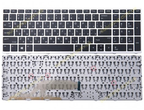 Клавіатура для HP ProBook 450 G5, 455 G5, 470 G5, 650 G4, 650 G5 (RU Black з рамкою Silver)