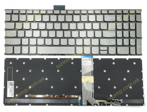 Клавіатура для Lenovo IdeaPad 5-15ALC05, 5-15ARE05, 5-15IIL05, 5-15ITL05 (RU Gray з підсвіткою)