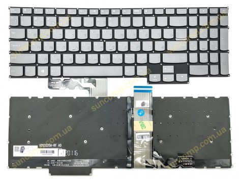 Клавіатура для Lenovo Thinkbook 16 16+ 16P G2 G3 G4+ Xiaoxin Pro16 ARH7 PRO16ach Pro16 2021 (RU Gray з підсвіткою) Оригінал