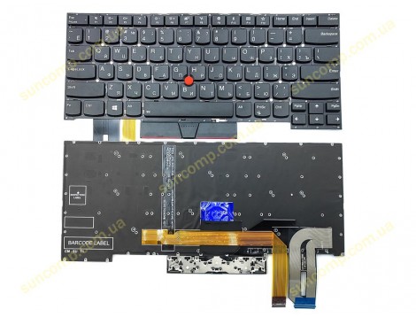 Клавіатура для Lenovo ThinkPad T490s T495s X1 Extreme Gen 1/2, P1 Gen 1/2 2 (RU Black з підсвіткою)