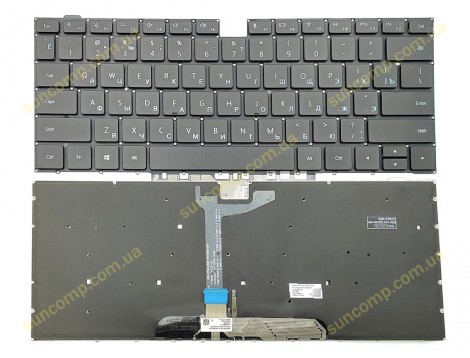 Клавіатура для Huawei MateBook D14, D15 (RU Black з підсвіткою) Оригінал