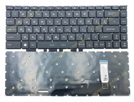 Клавіатура для MSI GE66 Raider MS-1541 GS66 GP66 Stealth MS-16V (RU Black з RGB підсвіткою) Оригінал