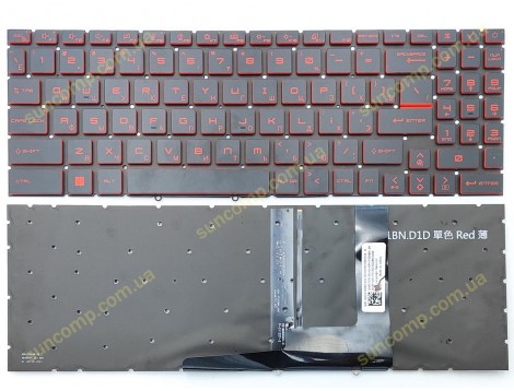 Клавіатура для MSI GF66 GF76 GP76 GE76 GL76 GL66 MS-1582 MS-17L1 MS-17H3 (RU Black RED Leter з підсвіткою) Оригінал