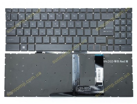 Клавіатура для MSI GF66 GF76 GP76 GE76 GL76 GL66 MS-1582 MS-17L1 MS-17H3 (RU Black з підсвіткою) Оригінал