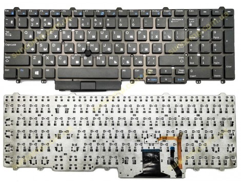Клавіатура для DELL Latitude E5550, E5570, E5580, E5590, E5591, 0T9RCN Precision 7510, 7710 (RU Black без рамки з поінтстіком) HC