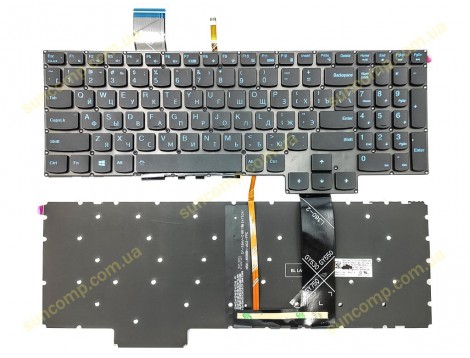 Клавіатура для Lenovo Gaming 3-15IMH05 15ARH05 15ACH 15IHU6 GY530 GY550 GY570 Legion 5-15imh05h 15arh055P 5P-15IMH05 (RU Black, підсвітка Blue) Оригінал