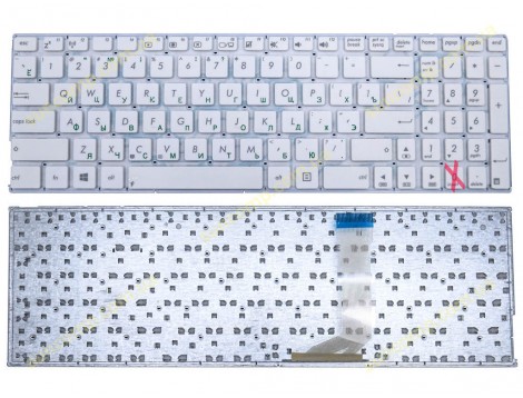 Уцінка! Клавіатура для ASUS X556, X556U, X556UA, X556UB, X556UF, X556UJ, X556UR, X556UV, A556UA (RU White без рамки)