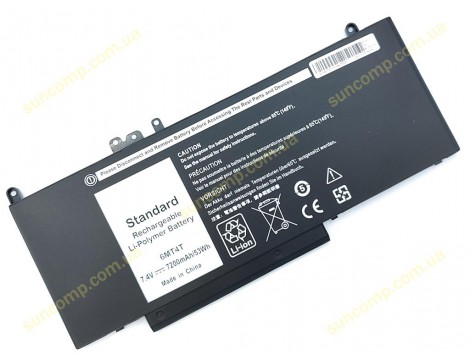Батарея 6MT4T для DELL Latitude 14 E5470, E5570, E5450, Precision M3510 (TXF9M 79VRK 07V69Y 7V69Y) (7.4V 7200mAh 53Wh)