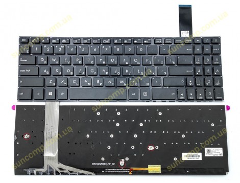 Клавіатура для ASUS FX570UD, FX570Z, FX570ZD, FX570U, X570U, X570UD, X570ZD, X570D, K570U, K570UD, K570Z, K570ZD (RU Black з підсвіткою)