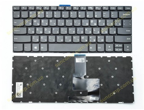 Клавіатура для Lenovo Ideapad 330S-14ARR, 330S-14AST, 330S-14IKB, 330S-14ISK, V330-14IKB, Yoga 520-14IKB, 720-15ISK, 720-15IKB V130-14IGM V130-14IKB (RU Gray)
