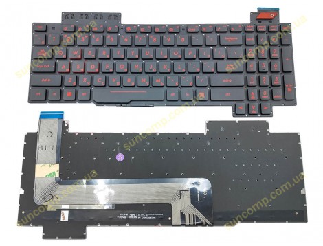 Клавіатура для ASUS FX503, FX503V, FX503VM, FX503VD, FX63, FX63V, FX63VD, FX63VM GL503 V.2 Без верхніх додаткових кнопок (RU Black без рамки з підсвіткою)