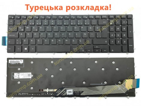 !Клавіатура для DELL G3 3590 3579 3779 3593 G5 5500 5565 5567 5570 5590 5587 5575 5770 5775 G7 7588 7570 7580 7587 7566 (TUR Black з підсвіткою)