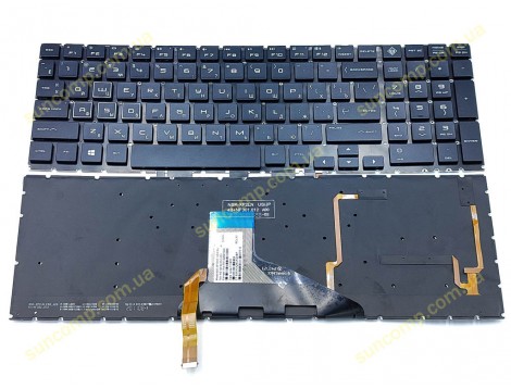 Клавіатура для HP Omen 15-DC, 15-DH, 15T-DC (RU Black з RGB підсвіткою)