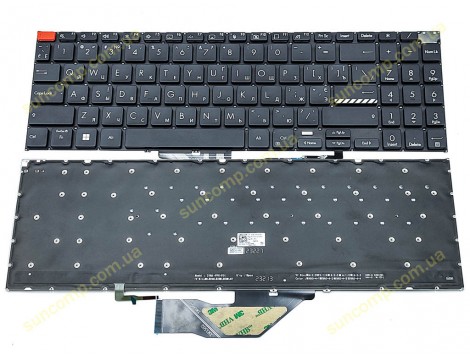 Клавіатура для Asus Vivobook K3502Z, 16X S5602, M5602, X5602, M3502, M3502Q, S3502, M3502Z, M3502R, K3502, K3502Z, K3502ZA (UA Black з підсвіткою)