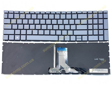 Клавіатура для HP Pavilion 16-AB, 16-AB0010NR, 16-AB0023DX, 16-AB1000 (UA Grey з підсвіткою)