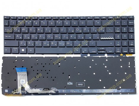 Клавіатура для ASUS E1504FA E1504GA E1505FA E1505GA E1505FA L1504FA L1504GA K3604 K3605 15X K3504 M3504 S3504 (RU Black з підсвіткою)