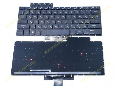 Клавіатура для ASUS GA503 GA503Q GA503QS GA503QR GA503RW GA503RM GA503RS M16 GU603 GU603H GU603ZW (RU Black + RGB з підсвіткою)