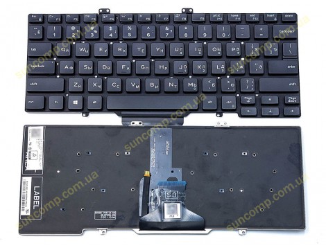 Клавіатура для DELL Latitude 5400, 5401, 5410, 5411, 7400, 7410 (RU Black з підсвіткою)
