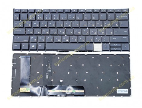 Клавіатура для HP EliteBook X360 1030 G8, 1030 G7, 1040 G7, 1040 G8 (RU Black з підсвіткою)