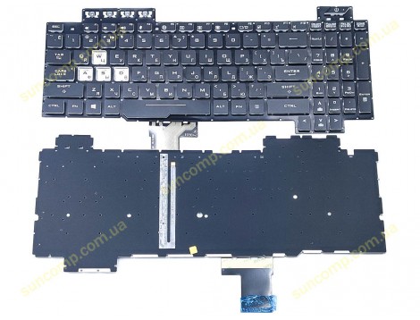 Клавіатура для ASUS FX505, FX505G, FX505D, FX505GD, FX505GE, FX505GM, FX505DY, FX505DV (RU Black без рамки з RGB підсвіткою). Оригінал