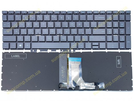 Клавіатура для HP Pavilion 15-EG, 15-EH, 15S-ER, 15-ER, 17-CN, 17-CP, 17Z-CP, 255 G9 G10 (RU Black з підсвіткою) Оригінал