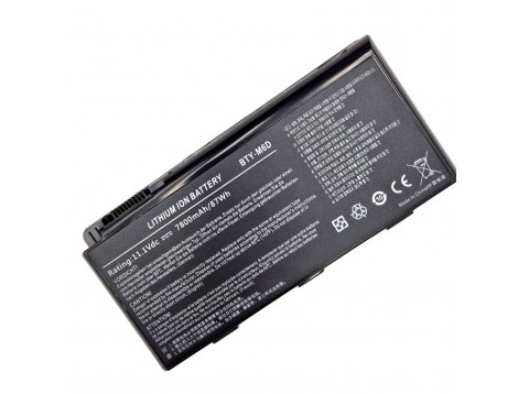 Батарея BTY-M6D для MSI GT660, GT663, GT683, GT685, GT70, GT780, GT783, GX60, GX660, GX680, GX780 S9N-3496200-M47 (11.1V 7800mAh 87Wh)