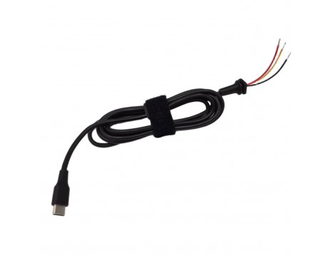 DC кабель (Type-C, USB-C) для блоку живлення (30W, 45W, 65W, 87W, 90W) 3-проводів, 1.2m Black. Від блока живлення до ноутбука