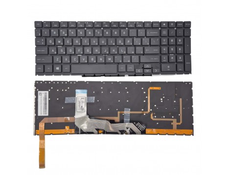 Клавіатура для HP Omen 15-EK, 15-EN, 16-B, 16-K (RU Black з RGB 4 zone підсвіткою) Intel версія. Оригінал