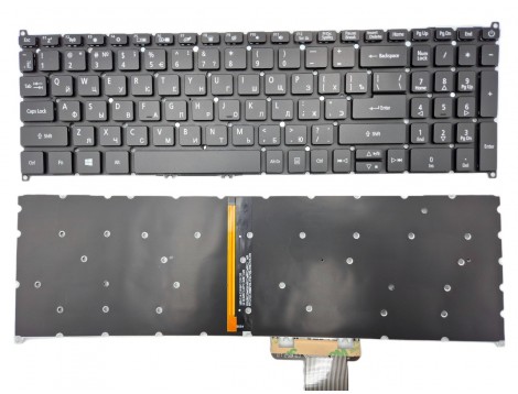Клавіатура для ACER Aspire A317-32 317-33 A317-51 A317-51G A317-51K A317-51KG A317-52 A317-52G A715-74 A715-74G (RU Black без рамки з підсвіткою)