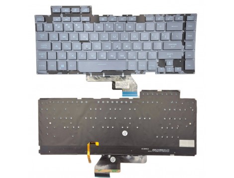 Уцінка! Клавіатура для ASUS GA502G GA502D GA502I GU502G GU502DU GU502GV GU502GW GU502L GU502LU GU502LV GU502LW (RU Gray з RGB підсвіткою)