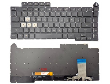 Клавіатура для ASUS G513 G513Q G513QY G513QM G513RC G513RM G513IC G513IE G513IH G533 (RU Black з підсвіткою RGB 4 Zone )