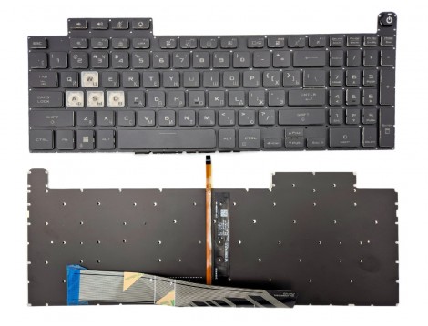 Клавіатура для ASUS FX507, FX517, FX507Z, FA507, FA507R, FA507RC, FX507, FX507ZM, FA507RE, FX507R, GA507, FX707, FX517, FX707Z, FA707 (RU Black з RGB підсвіткою)