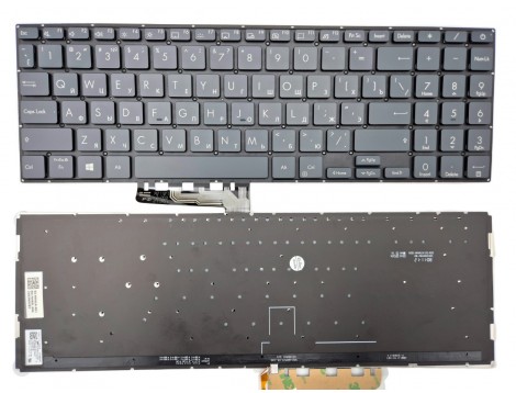 Клавіатура для ASUS ZenBook UX535 UX535L UX535LH UX535LI UX535Q UX535QE UM535 (RU Grey з підсвіткою)
