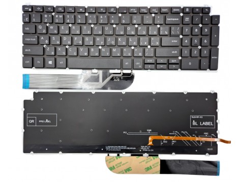 Клавіатура для DELL Latitude 3510 E3510, DELL G15 5508 5580 3500 P102F (RU Black з підсвіткою)