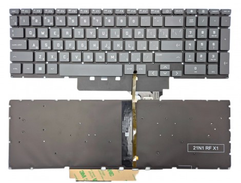 Клавіатура для HP Victus 15-FA 15-FB 16-D 16-E 16T-D 16-R 16-S (RU Grey з підсвіткою)