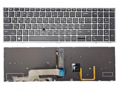 Клавіатура для HP Zbook 15 G5 G6 17 G5 G6 (RU Black/Silver з підсвіткою)