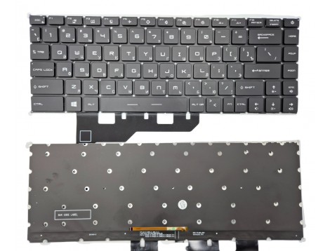 Клавіатура для MSI GE66 Raider MS-1541 GS66 GP66 Stealth MS-16V (RU Black з підсвіткою)