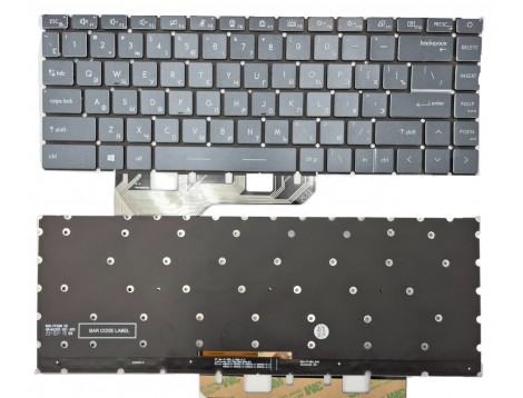 Клавіатура для MSI GE66 Raider MS-1541 GS66 GP66 Stealth MS-16V (RU Gray з підсвіткою)
