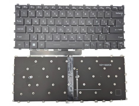 Клавіатура для MSI Modern 14 C7 C12M C12MO C13M C13MG C5M C7M C7MG MS-14J1 V211322BK V211322CJ V211322CK (RU Black з підсвіткою)
