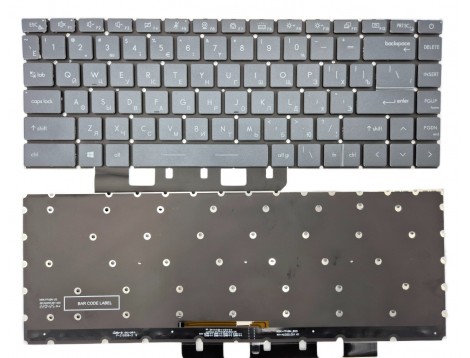 Клавіатура для MSI Modern 14B 15 A11SB A11SBL A11SBU Summit B14 B15 A11M A11MU MS-1551 MS-1552 A10RB-033 (RU Gray з підсвіткою)